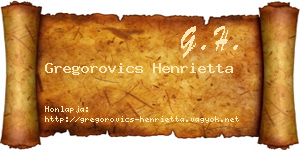 Gregorovics Henrietta névjegykártya